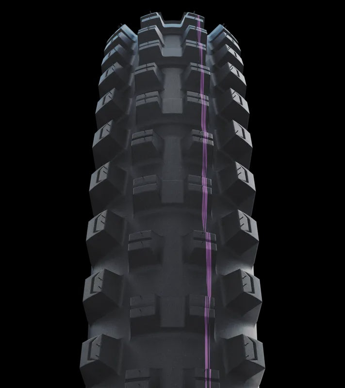 Schwalbe Tyre Shredda Front Radial 29 x 2.50 Evolution Folding ADDIX Ultra Soft (Purple) Gravity Pro TL-Ready HS638 Black