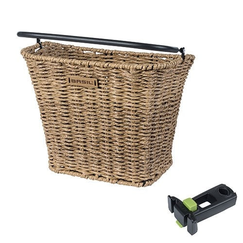BASIL BREMEN RATTAN LOOK KF FRONT BASKET,INCLUDES AHEAD STEM HOLDER, SEAGRASS