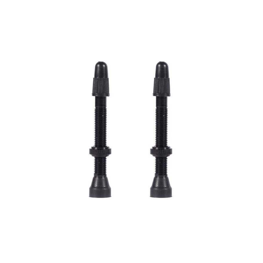 TUBELESS PRESTA VALVES 48MM (PAIR) BLACK ALLOY