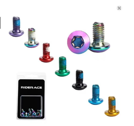 12pcs Bicycle Disc Screw M5*12mm T25 Plating Titanium Mountain Bike Road bike Rotor screw