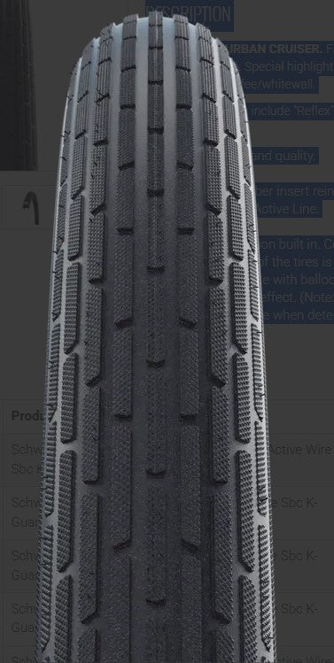 Schwalbe Tyre Fat Frank 700 x 50 / 28 x 2.0 Active Wire Sbc K-Guard HS375 Black-Reflex