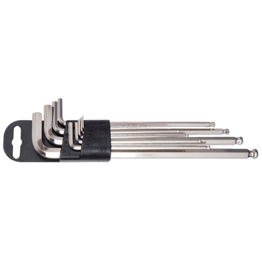 nior 220/3SLPH-US Set of Metric Ball End Hexagon Wrenches, Long Type On Plastic Clip
