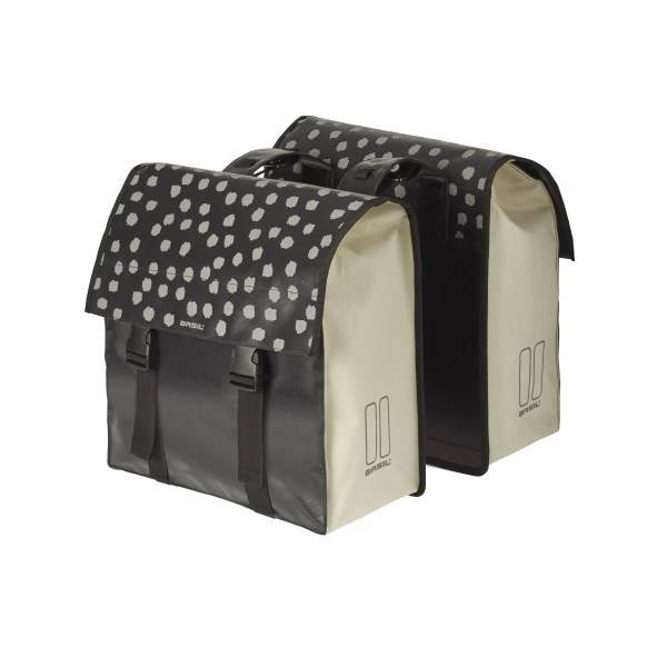 BASIL URBAN LOAD DOUBLE BAG BLACK REFLECTIVE/WHITE