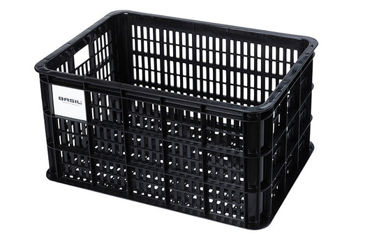 BASIL BICYCLE CRATE LARGE - 40L - RECYCLED SYNTHETIC, BLACK
