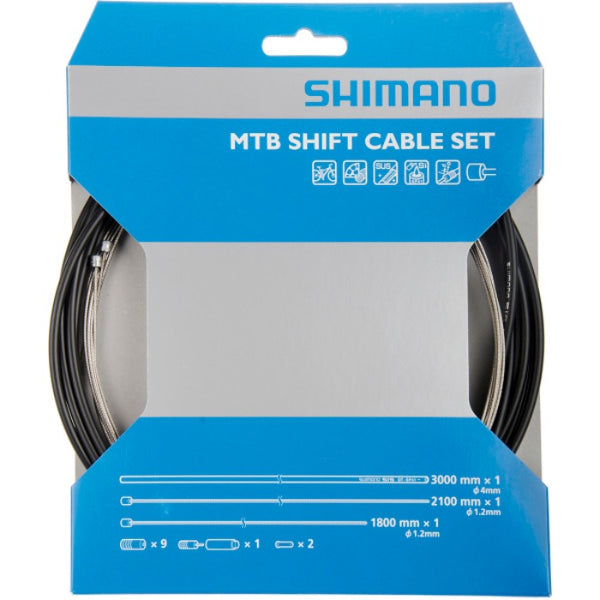 OT-SP41 SHIFT CABLE SET – MTB STAINLESS w/SEALED CAPS BLACK