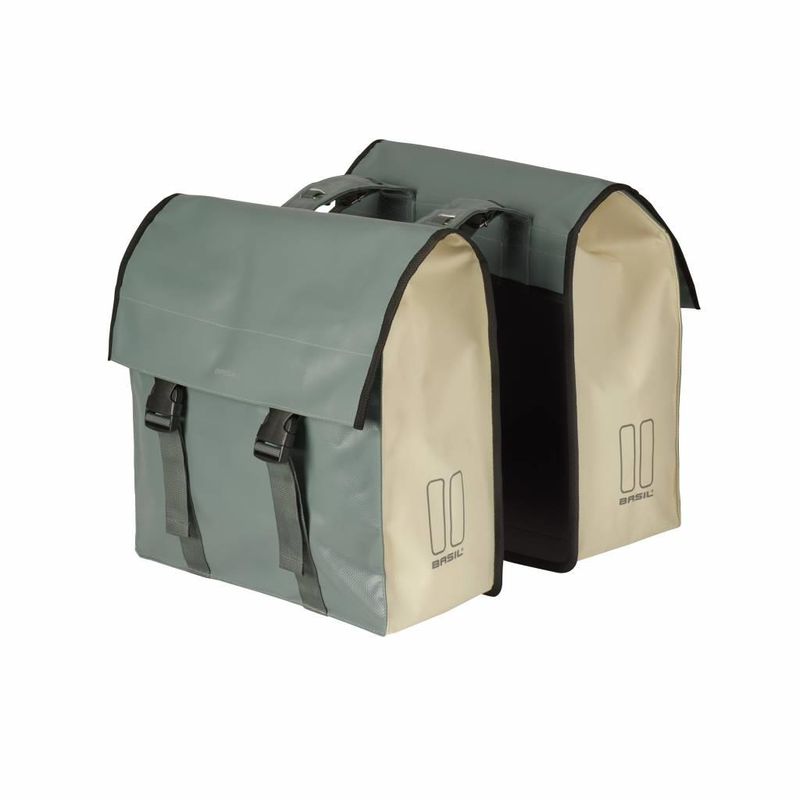 BASIL URBAN LOAD DOUBLE BAG BLACK REFLECTIVE/WHITE
