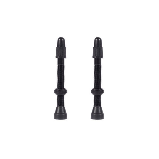 TUBELESS PRESTA VALVES 48MM (PAIR) BLACK ALLOY